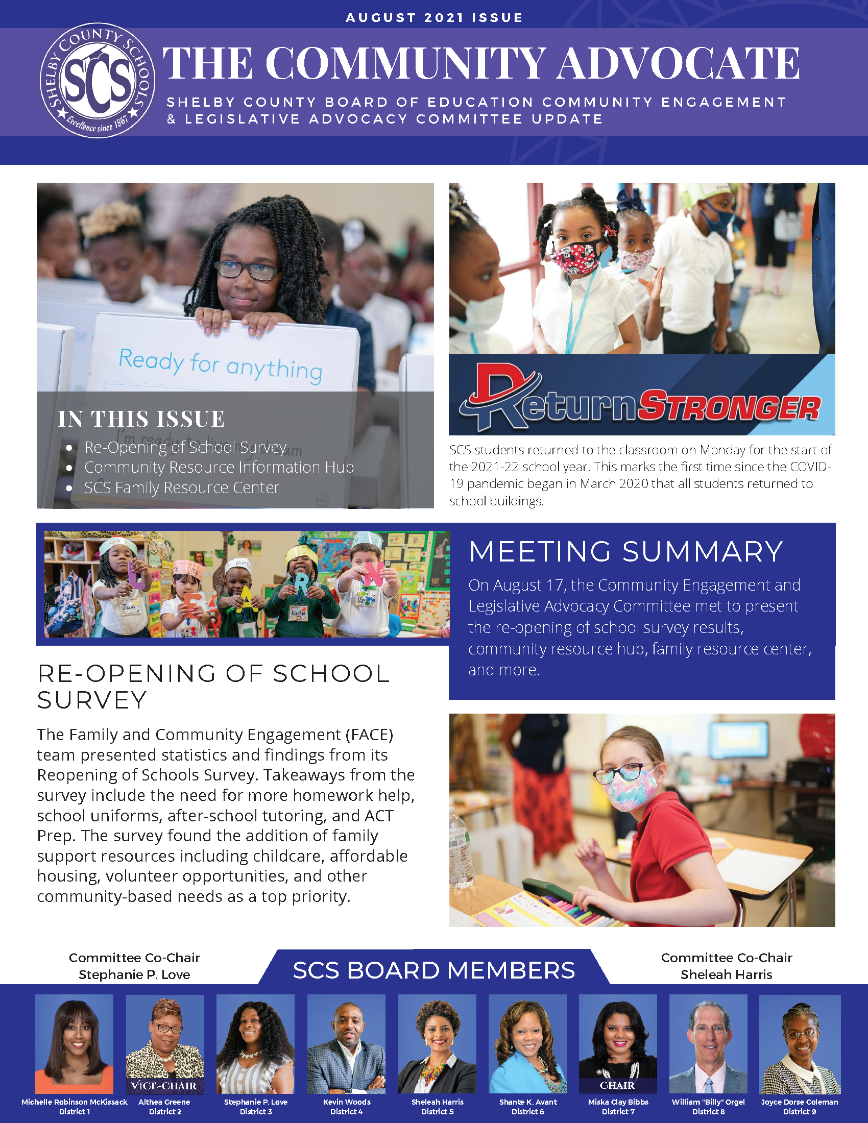 The Community Advocate (Community Engagement & Legislative Advocacy Newsletter) August 2021